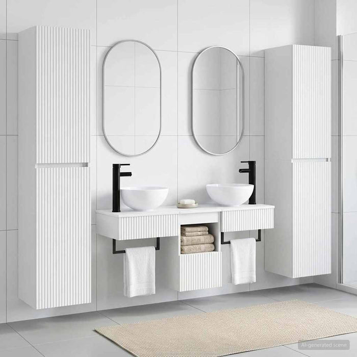 Set de mobilier pentru baie 5 buc. Alb 33 x 34,5 x 160 cm WALTI