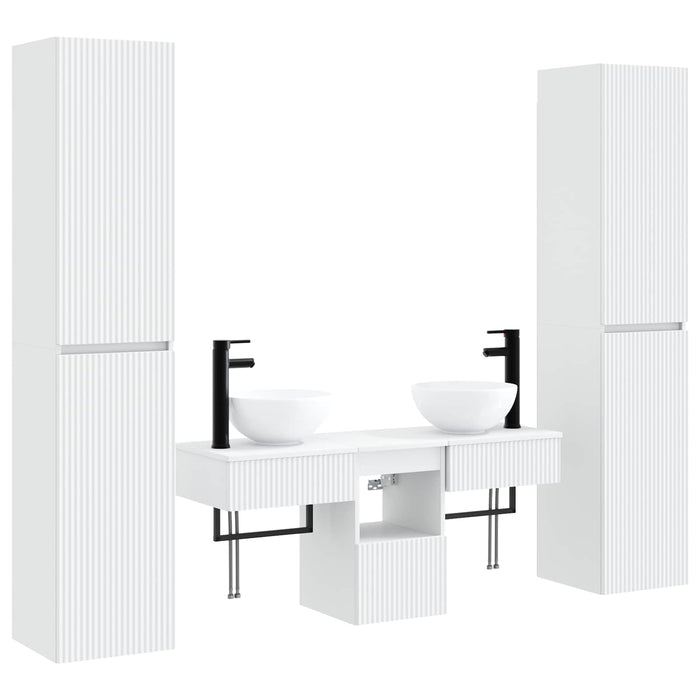 Set de mobilier pentru baie 5 buc. Alb 33 x 34,5 x 160 cm WALTI