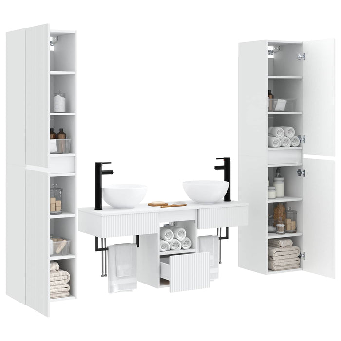 Set de mobilier pentru baie 5 buc. Alb 33 x 34,5 x 160 cm WALTI