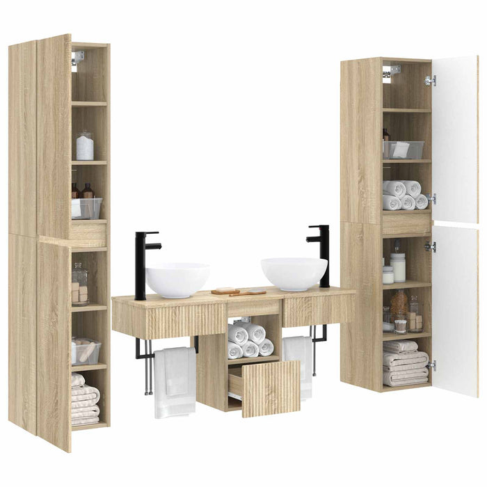 Set de mobilier pentru baie 5 buc. Stejar Sonoma WALTI