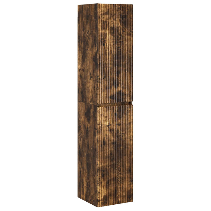 Set de mobilier pentru baie 5 buc. Stejar fumuriu WALTI