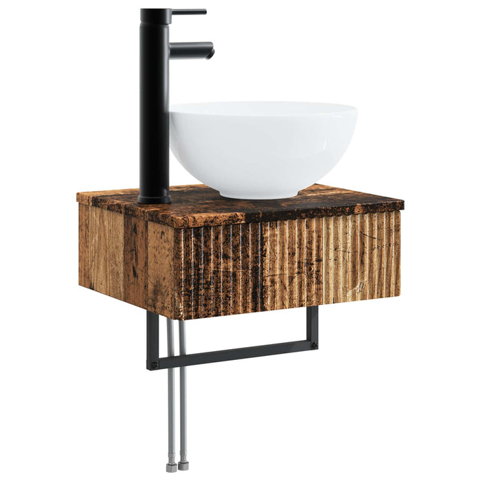 Set de mobilier pentru baie 5 buc. Lemn vechi WALTI