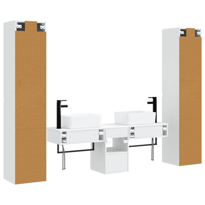 Set de mobilier pentru baie 5 buc. Alb 33 x 34,5 x 160 cm WALTI