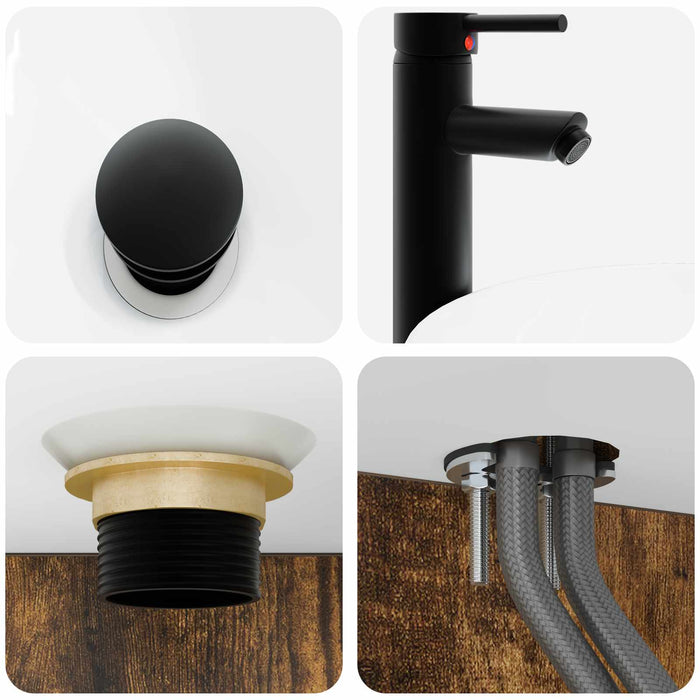 Set de mobilier pentru baie 5 buc. Stejar fumuriu WALTI