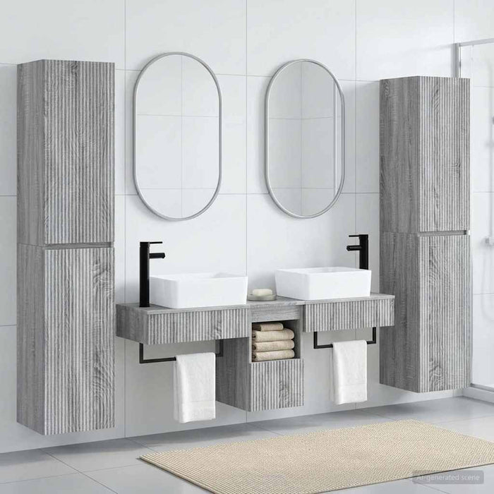 Set de mobilier pentru baie 5 buc. Sonoma gri WALTI