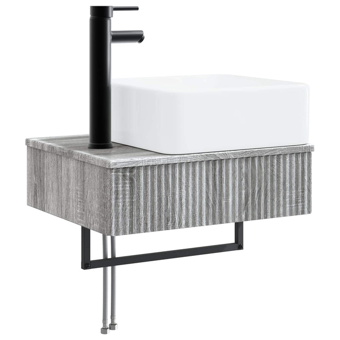 Set de mobilier pentru baie 5 buc. Sonoma gri WALTI
