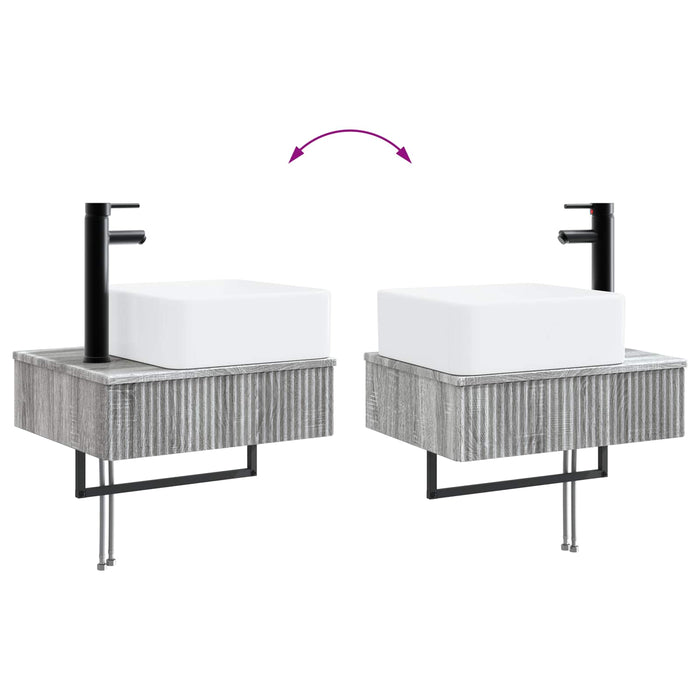 Set de mobilier pentru baie 5 buc. Sonoma gri WALTI