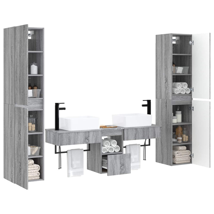 Set de mobilier pentru baie 5 buc. Sonoma gri WALTI