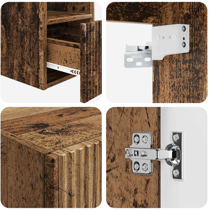 Set de mobilier pentru baie 5 buc. Lemn vechi WALTI
