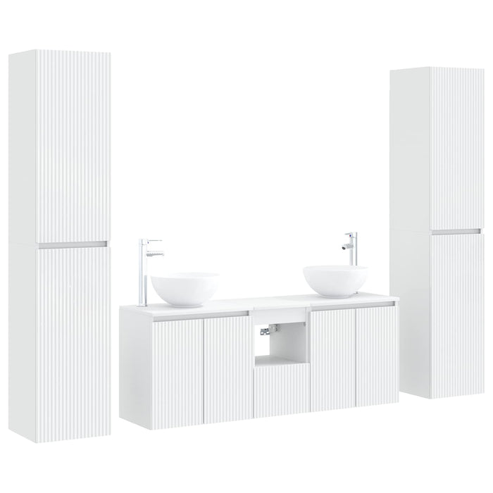 Set de mobilier pentru baie 5 buc. Alb 33 x 34,5 x 160 cm WALTI