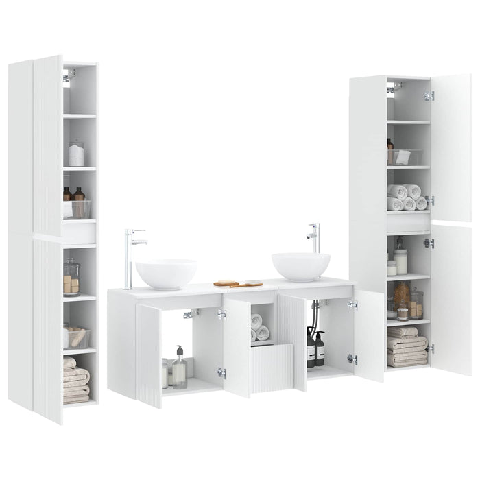 Set de mobilier pentru baie 5 buc. Alb 33 x 34,5 x 160 cm WALTI