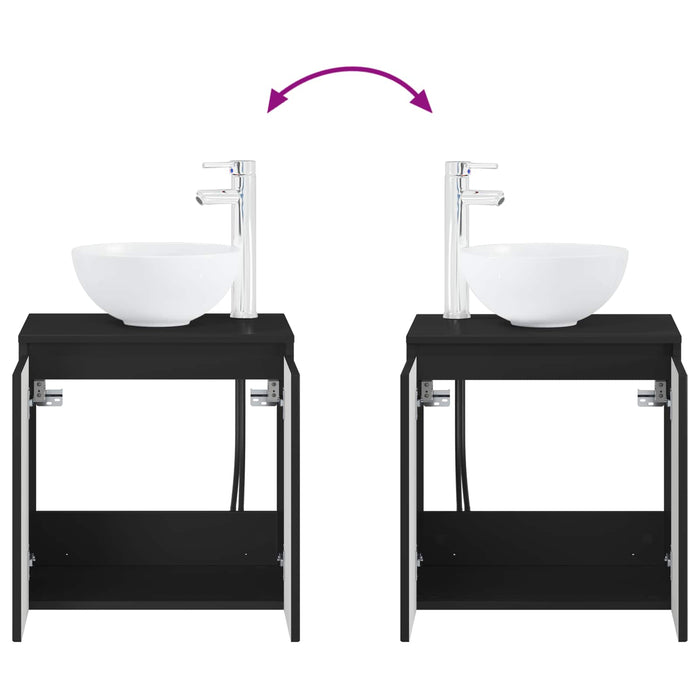 Set de mobilier pentru baie 5 buc. Negru 33 x 34,5 x 160 cm WALTI