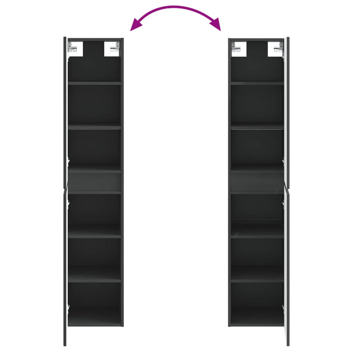Set de mobilier pentru baie 5 buc. Negru 33 x 34,5 x 160 cm WALTI
