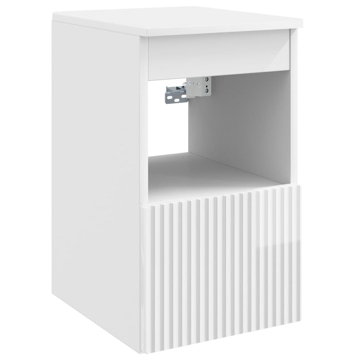 Set de mobilier pentru baie 5 buc. Alb foarte lucios WALTI