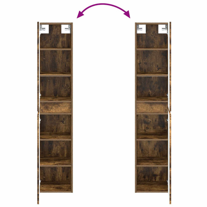 Set de mobilier pentru baie 5 buc. Stejar fumuriu WALTI
