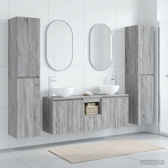 Set de mobilier pentru baie 5 buc. Sonoma gri WALTI