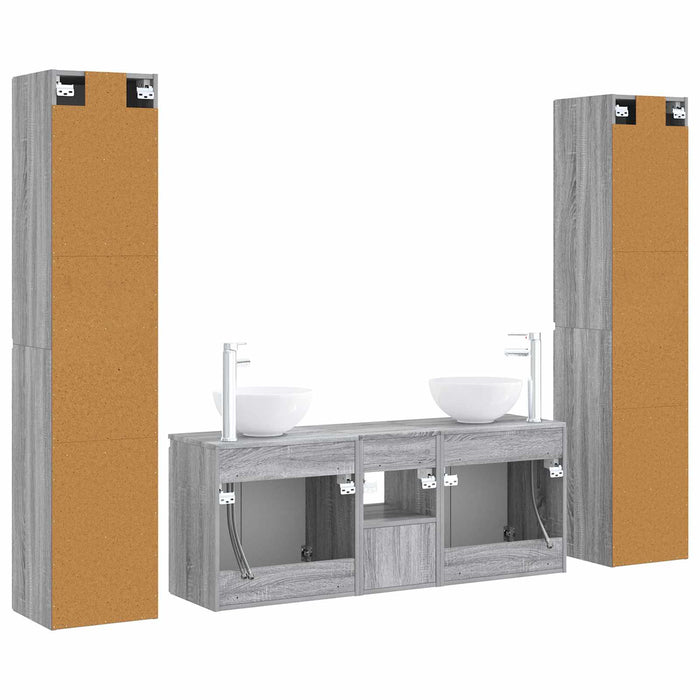 Set de mobilier pentru baie 5 buc. Sonoma gri WALTI
