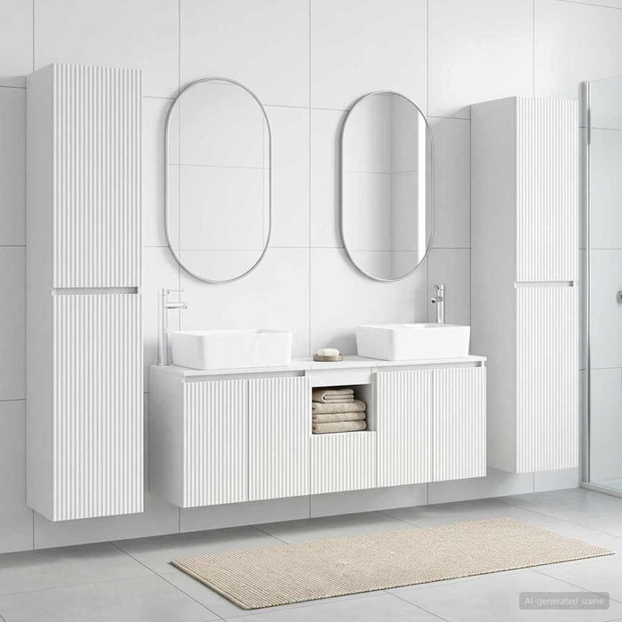 Set de mobilier pentru baie 5 buc. Alb 33 x 34,5 x 160 cm WALTI