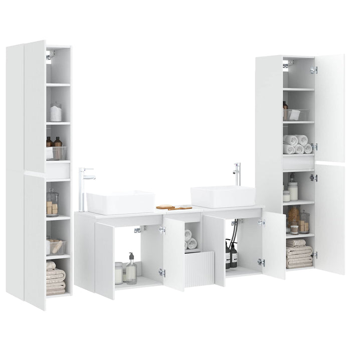 Set de mobilier pentru baie 5 buc. Alb 33 x 34,5 x 160 cm WALTI