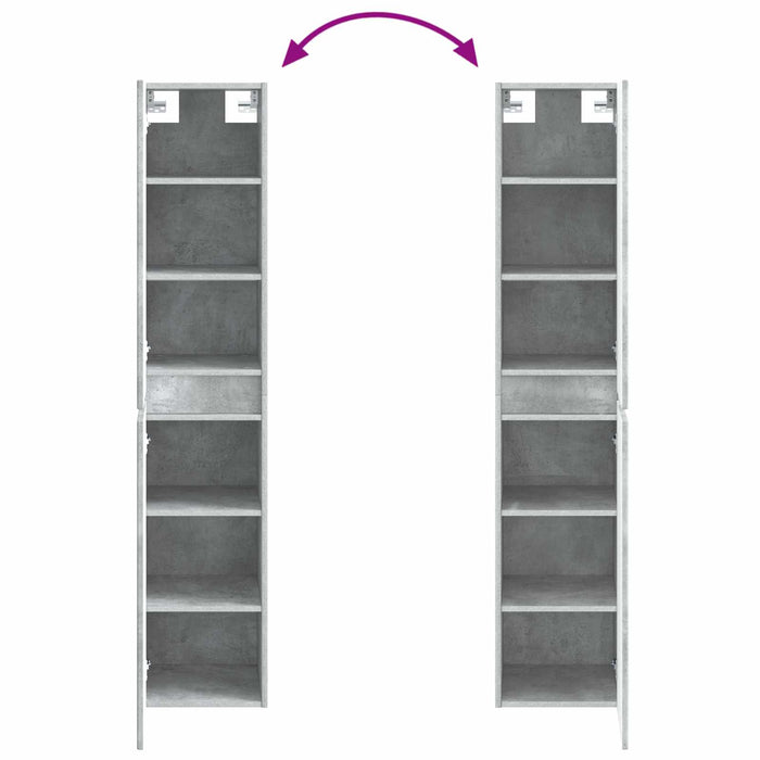 Set de mobilier pentru baie 5 buc. Gri Beton 33 x 34,5 x 160 cm WALTI