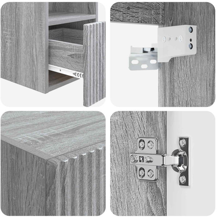 Set de mobilier pentru baie 5 buc. Sonoma gri WALTI