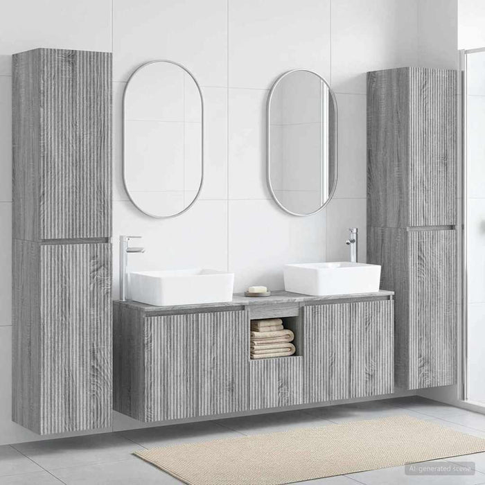 Set de mobilier pentru baie 5 buc. Sonoma gri WALTI