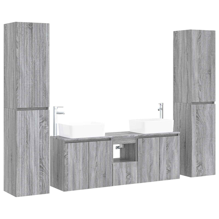 Set de mobilier pentru baie 5 buc. Sonoma gri WALTI
