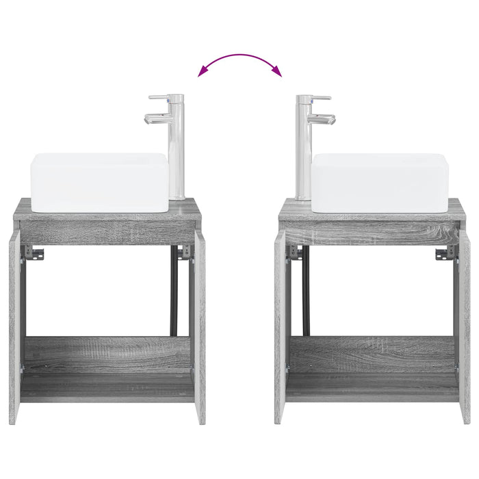 Set de mobilier pentru baie 5 buc. Sonoma gri WALTI