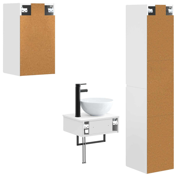 Set de mobilier pentru baie 3 buc. Alb 33 x 34,5 x 160 cm WALTI