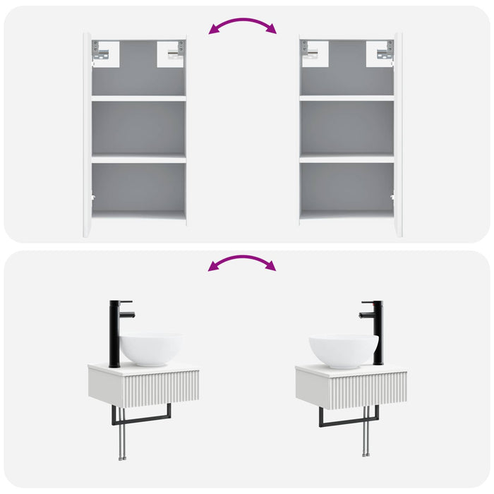 Set de mobilier pentru baie 3 buc. Alb 33 x 34,5 x 160 cm WALTI