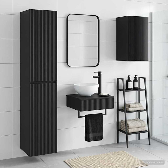 Set de mobilier pentru baie 3 buc. Negru 33 x 34,5 x 160 cm WALTI