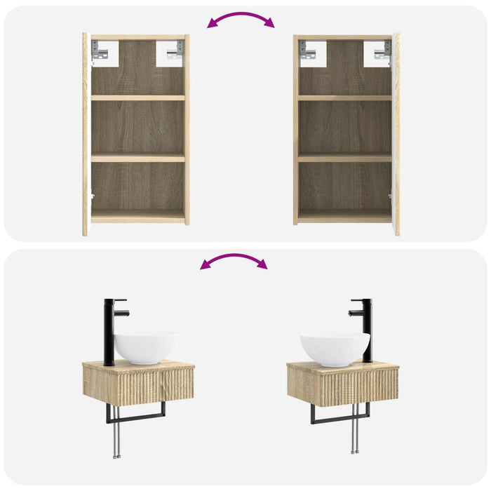 Set de mobilier pentru baie 3 buc. Stejar Sonoma WALTI