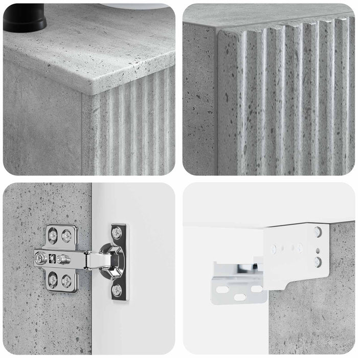 Set de mobilier pentru baie 3 buc. Gri Beton 33 x 34,5 x 160 cm WALTI