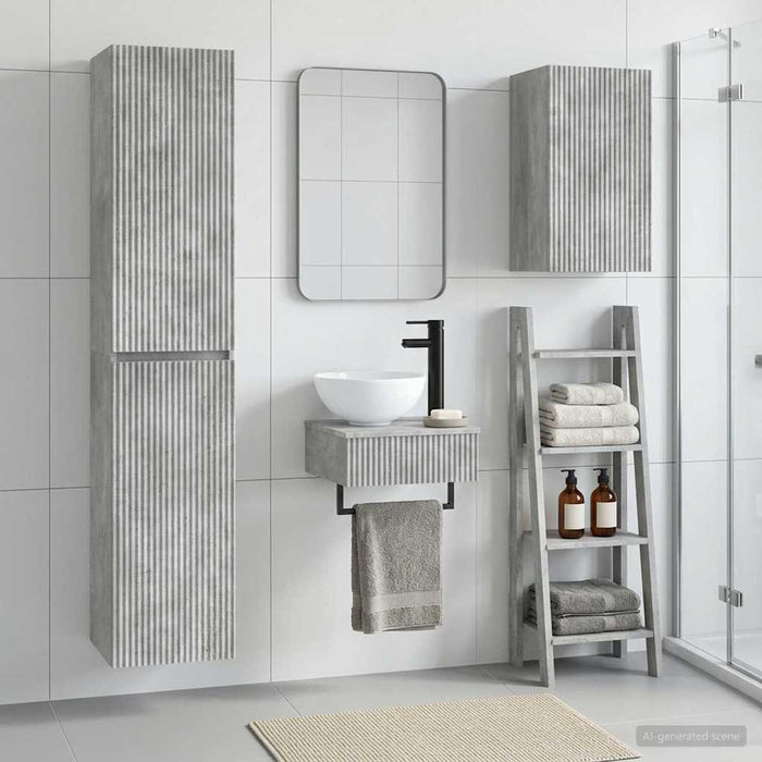 Set de mobilier pentru baie 3 buc. Gri Beton 33 x 34,5 x 160 cm WALTI