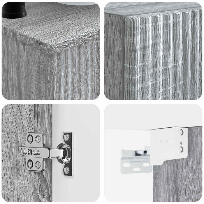 Set de mobilier pentru baie 3 buc. Sonoma gri WALTI