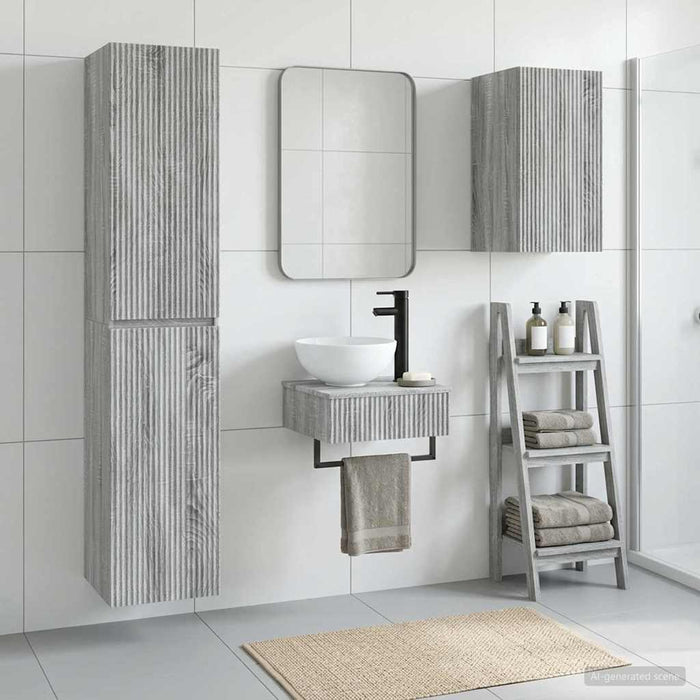 Set de mobilier pentru baie 3 buc. Sonoma gri WALTI