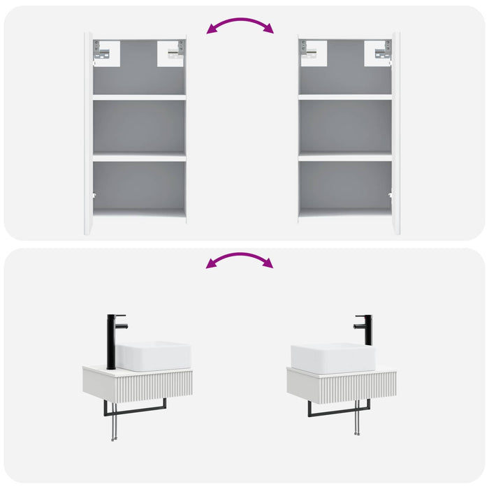 Set de mobilier pentru baie 3 buc. Alb 33 x 34,5 x 160 cm WALTI