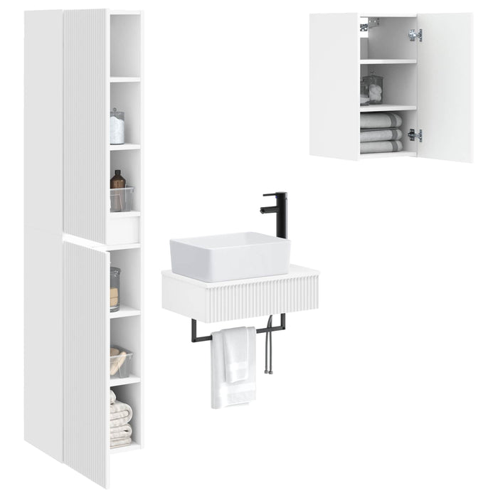 Set de mobilier pentru baie 3 buc. Alb 33 x 34,5 x 160 cm WALTI