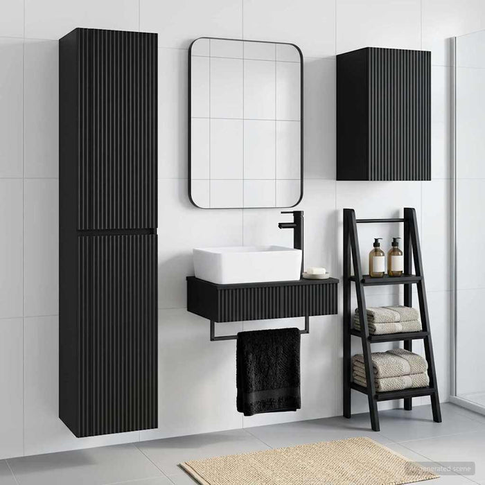 Set de mobilier pentru baie 3 buc. Negru 33 x 34,5 x 160 cm WALTI