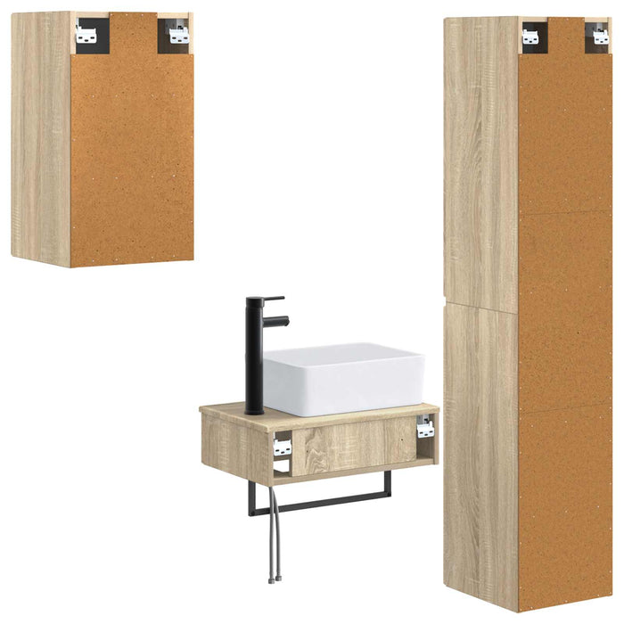 Set de mobilier pentru baie 3 buc. Stejar Sonoma WALTI