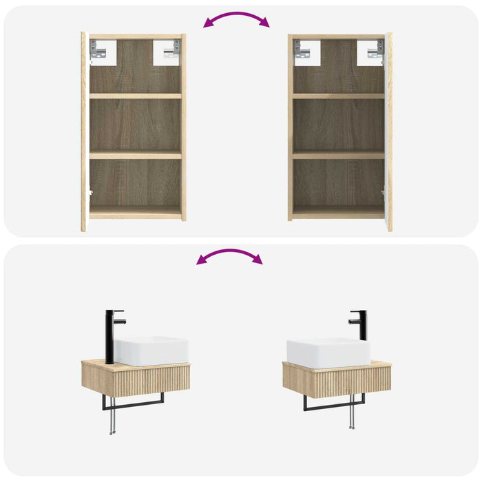 Set de mobilier pentru baie 3 buc. Stejar Sonoma WALTI