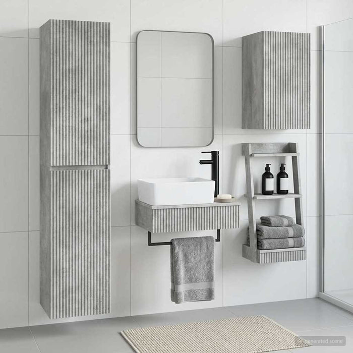 Set de mobilier pentru baie 3 buc. Gri Beton 33 x 34,5 x 160 cm WALTI