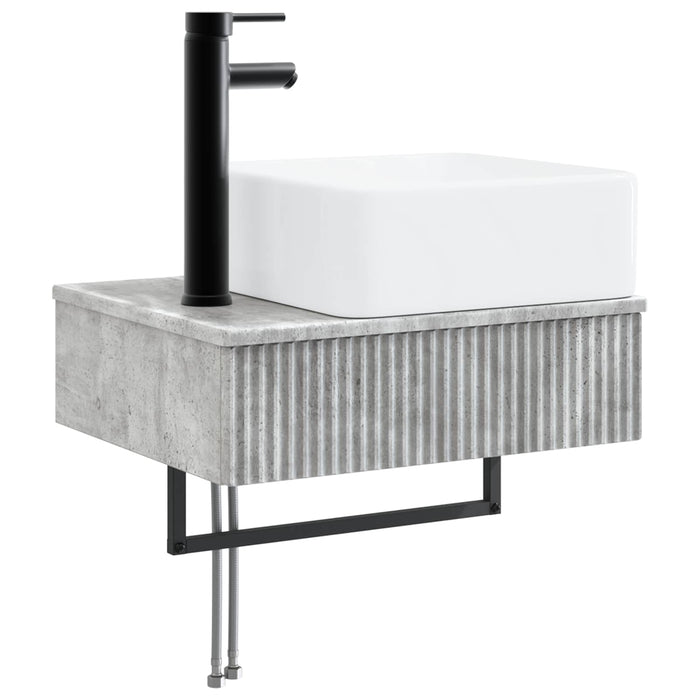 Set de mobilier pentru baie 3 buc. Gri Beton 33 x 34,5 x 160 cm WALTI