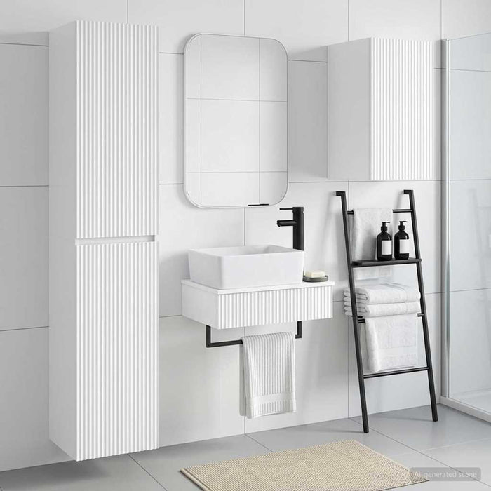 Set de mobilier pentru baie 3 buc. Alb foarte lucios WALTI