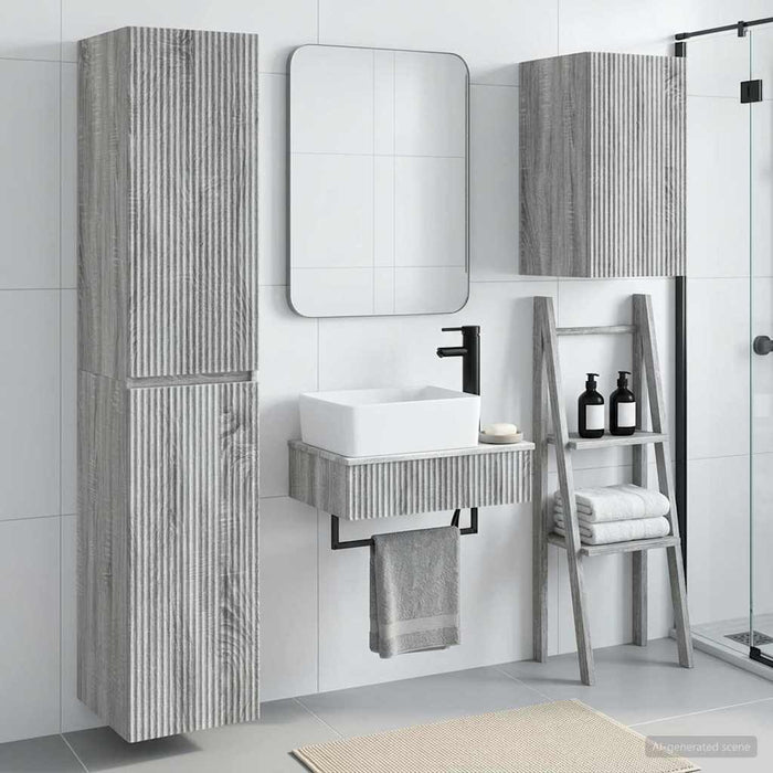Set de mobilier pentru baie 3 buc. Sonoma gri WALTI