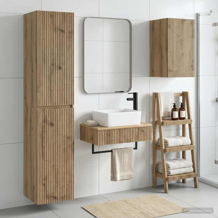 Set de mobilier pentru baie 3 buc. Stejar Artizanal WALTI