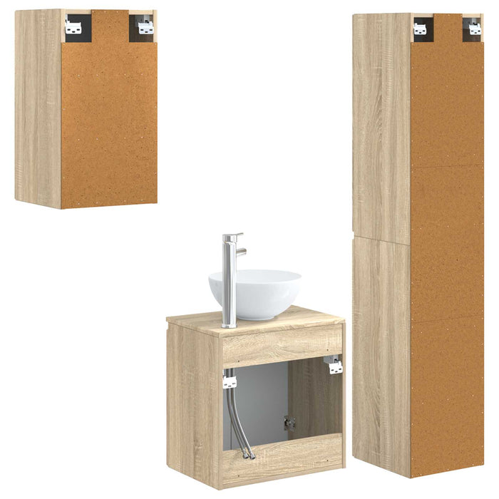 Set de mobilier pentru baie 3 buc. Stejar Sonoma WALTI