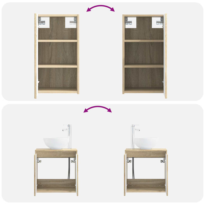 Set de mobilier pentru baie 3 buc. Stejar Sonoma WALTI