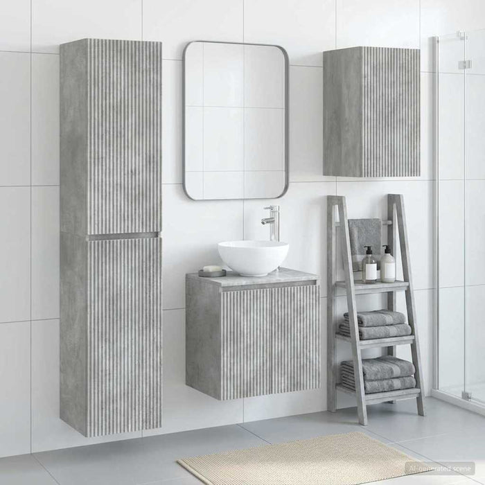 Set de mobilier pentru baie 3 buc. Gri Beton 33 x 34,5 x 160 cm WALTI