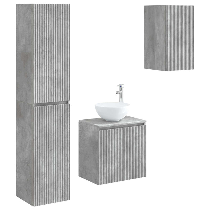 Set de mobilier pentru baie 3 buc. Gri Beton 33 x 34,5 x 160 cm WALTI